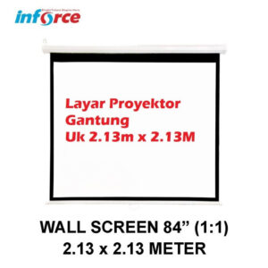 Layar Proyektor 84" Wall / Gantung